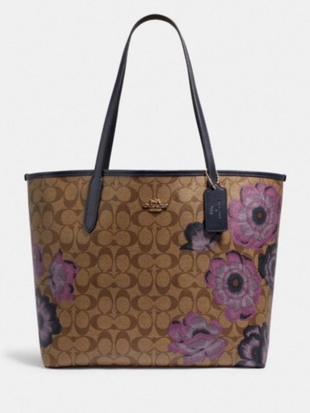 COLLECTIBLE Coach 5697 City Tote in Signature Canvas with Kaffe Fassett Print🌟